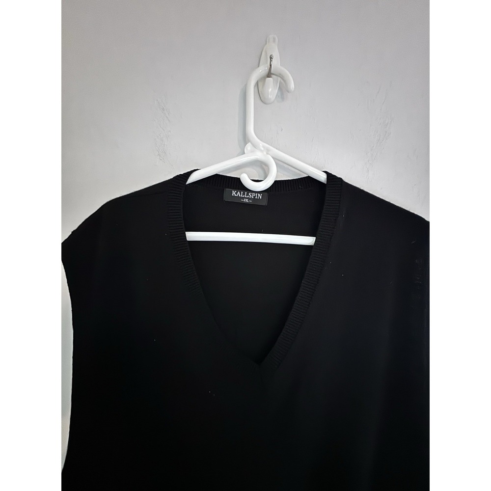 Kallspin XXL Black Sleeveless Sweater 52x30 Classic Beach Golf Versatile